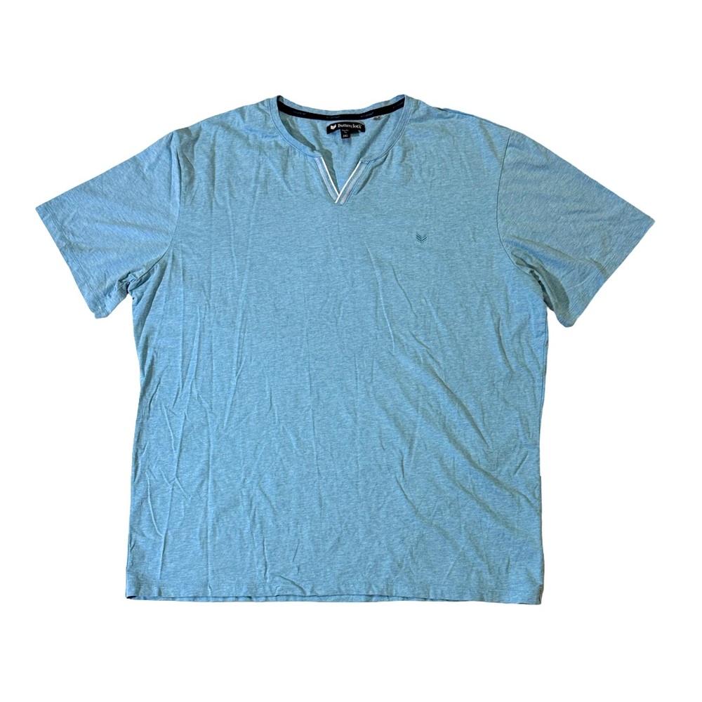 Buttercloth mens 2XL XXL regular fit light blue icy cotton mint infused t-shirt